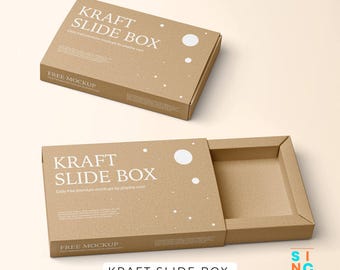Caja Kraft Slide para productos específicos con insertos ajustados, embalaje Kraft personalizado para dulces en diferentes tamaños.