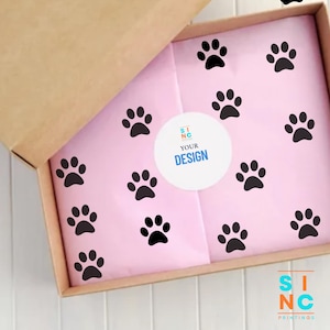 50 + Customized design multicolor logo tissue paper for restaurant & cafe, Personalize business Wrapping paper packaging for Gifts and foods