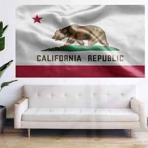 Bandera del estado de California - Bandera regional de Estados Unidos Bandera Tapiz Banner Decoración grande 5 x 3 pies 6 x 4 pies