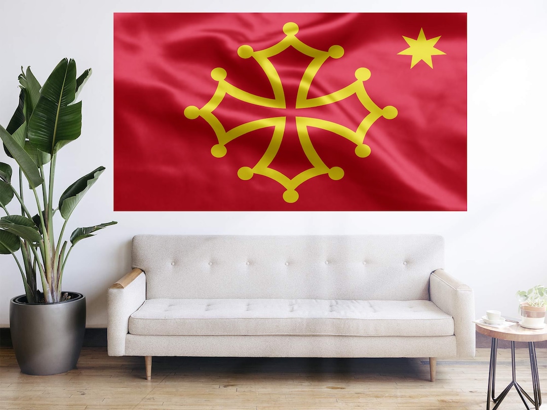 Occitan Cross Flag Toulouse France Flag Drapeau - French Regional Flag