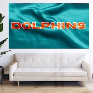 Miami Dolphins Flag Football NFL Flag Bandera Tapestry Banner Large Decoration