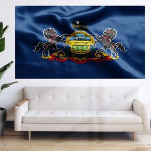 Pennsylvania State Flag - United States Regional Flag Bandera Tapestry Banner Large Decoration 5x3ft 6x4ft