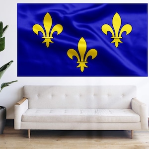 Île-de-France Flag Parisian Region France Flag Drapeau -  French Regional Flag - Flag Bandera Tapestry Banner Large Decoration