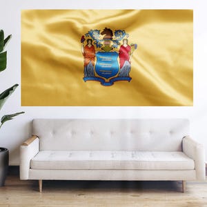 New Jersey State Flag - United States Regional Flag Bandera Tapestry Banner Large Decoration 5x3ft 6x4ft