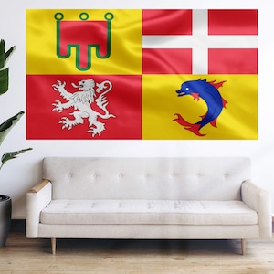Auvergne-rhône-alpes flag France Flag - French Regional Flag - Flag Bandera Tapestry Banner Large Decoration