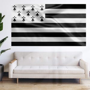Brittany Flag Breton Northern France Flag -  French Regional Flag - Flag Bandera Tapestry Banner Large Decoration