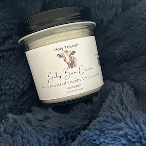 Baby Bum all-natural, organic, diaper rash cream with tallow from 100% grassfed, finished beef