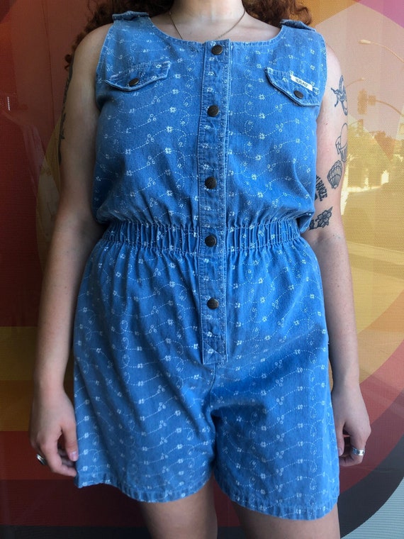 Retro Denim Romper