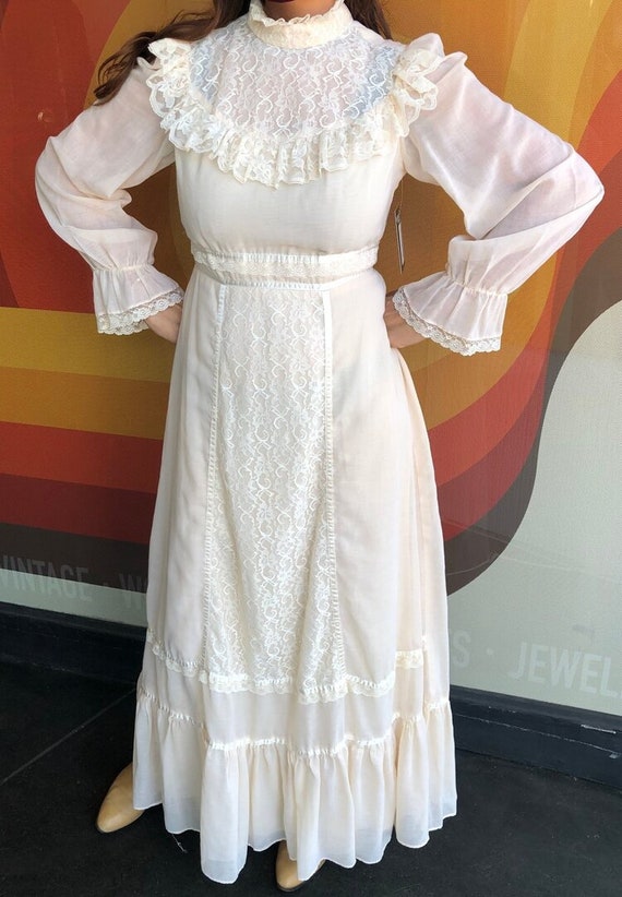 70’s Edwardian Lace Maxi