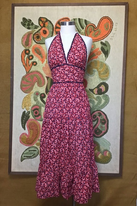 70’s Cotton Halter Dress