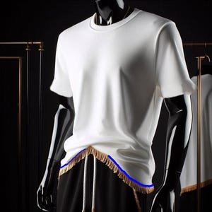 Hebrew israelite  white t-shirts with   fringes, blue ribbon