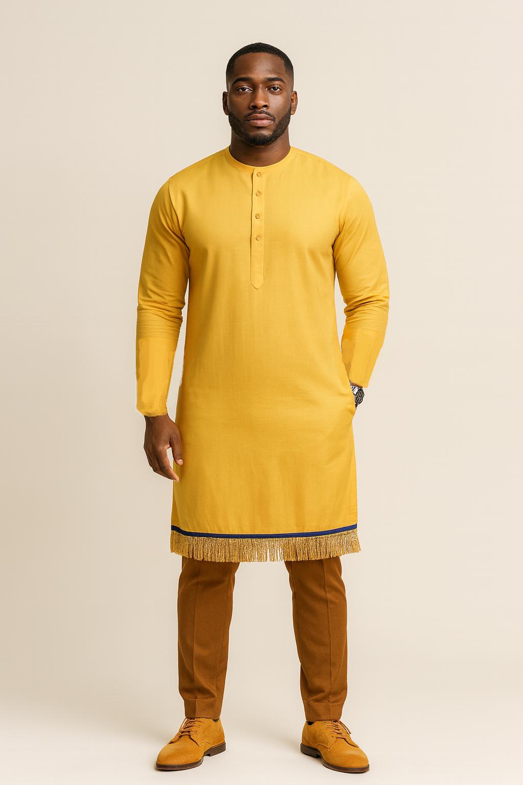 Hebrew israelite garment for men with/gold fringe