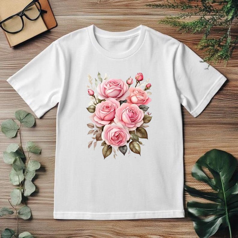 Watercolor Pink Rose Clipart, Floral PNG Bundle (digital Download) - Etsy
