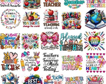 Teacher Sublimation PNG Bundle: Back To School Designs (Digital Download)