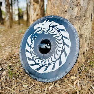Medieval Viking Dragon Shields Fenrir Grey Wolf Authentic Battle Worn Viking Shields Home Decorational Shield