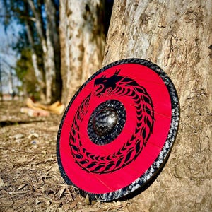 Medieval Viking Dragon Shields Fenrir Grey Wolf Authentic Battle Worn Viking Shields Home Decorational Shield