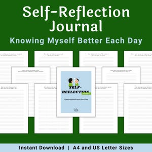 Self-Reflection Journal with Prompts to Help with Getting to Know Yourself Better, Minimalist Style, Digital Download, Printable PDF
