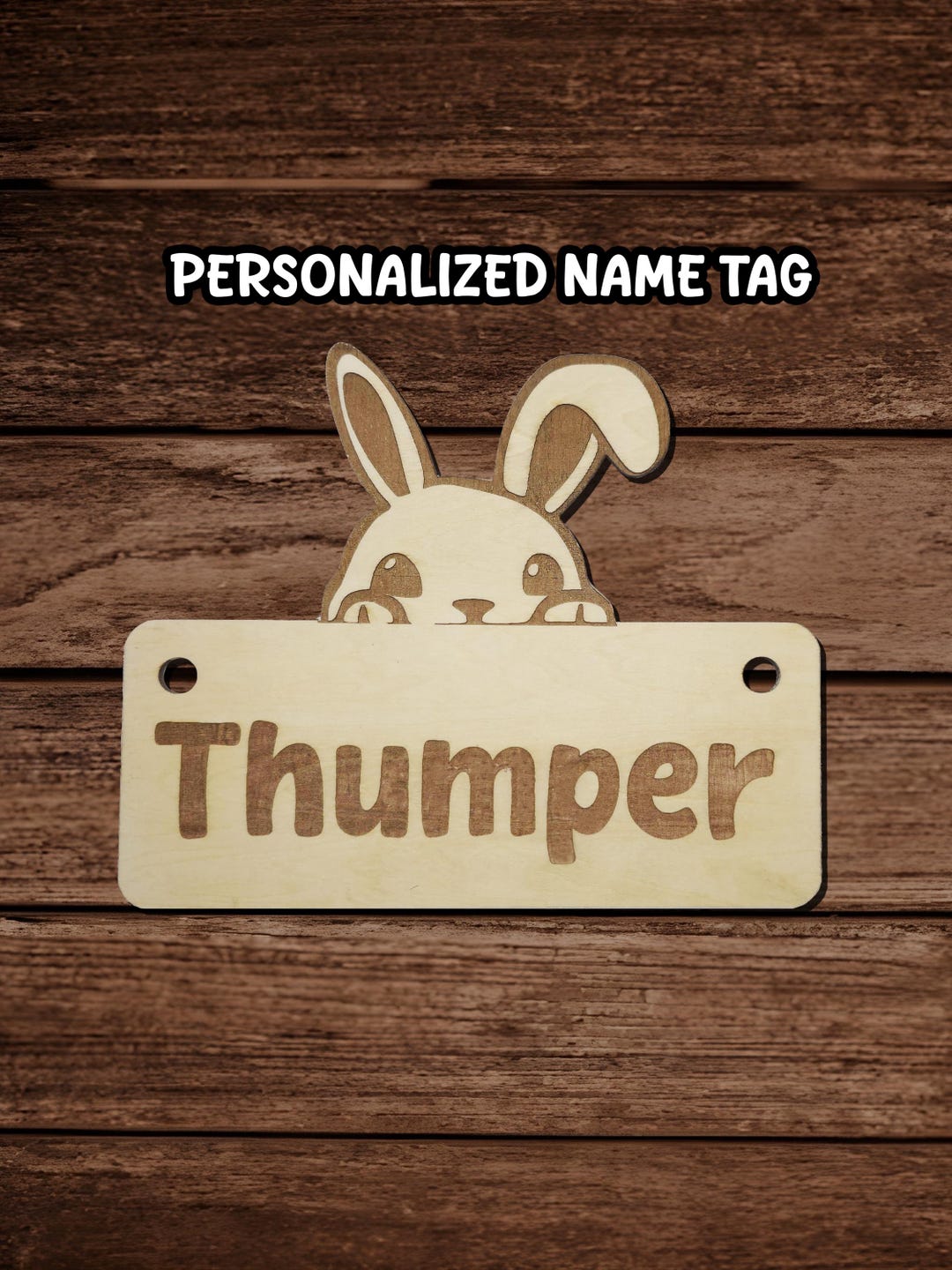 Personalized Bunny Cage Tag, Engraved Wooden Pet Name Sign - Etsy