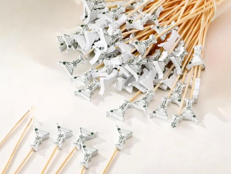 Dirty Martini Cocktail Picks, Bamboo Toothpicks, Tini Bit Older Party, Appetizer Skewers for Cocktails image 4