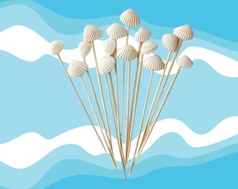 Shell Toothpicks for Cocktails or Martinis, Seashell Appetizer Picks