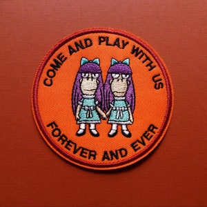 Sherri and Terri as The Shining twins, embroidered iron-on patch