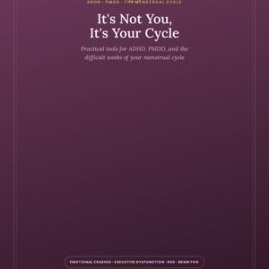 ADHD- och PMDD-cykelarbetsbok | Emotionella krascher, hjärndimma, exekutiv dysfunktion (PDF)