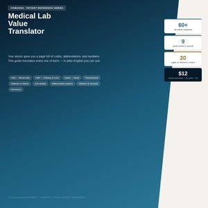 Medical Lab Value Translator | Blood Test Results in Plain English | CBC CMP Thyroid Hormones Patient Reference Guide