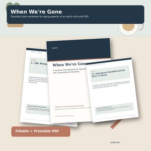 Special Needs Future Planning Workbook | Aging Parents Transition Plan | Adult Child IDD | Caregiver Handoff | Fillable + Printable PDF