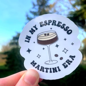 In My Espresso Martini Era ステッカーセット | 美的カクテルステッカー | コーヒー愛好家ビニールステッカー | Boho バーカート装飾