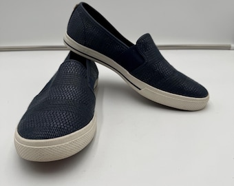 Lauren Ralph Lauren Jinny Slip On Shoes Navy Woven Flats Size 8B