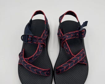 Chaco Zuma Sport Sandals Womens Size W9  Black Red Adjustable Outdoor Hiking