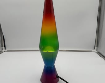 Vintage Rainbow Lava Lamp 14 Inch Color Changing Retro Tested Works