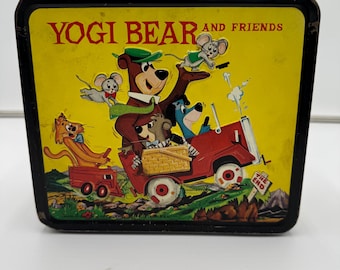 Lonchera metálica vintage de 1961 de Yogi Bear y sus amigos – Pieza de colección rara