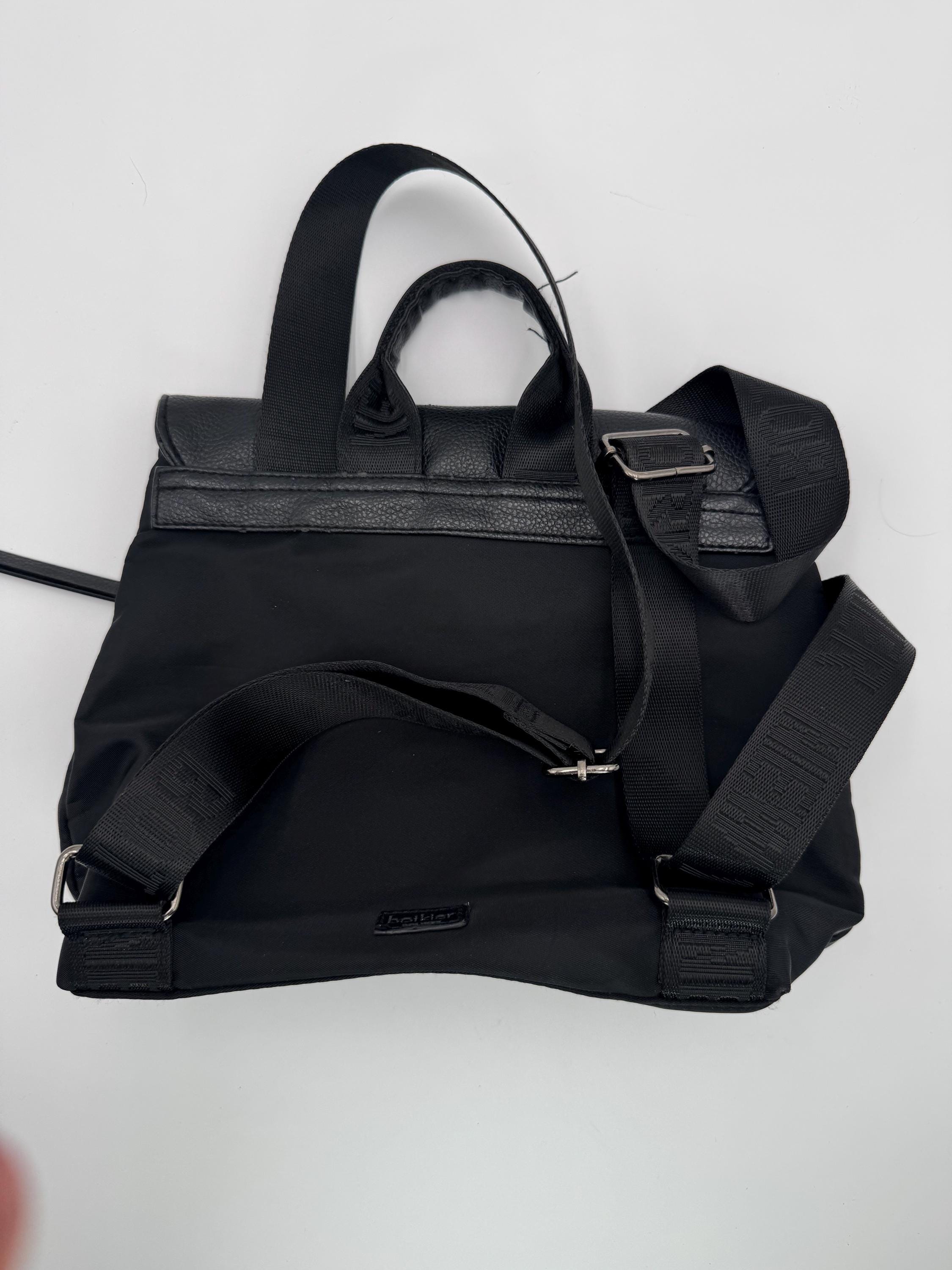 Botkier New York Black Nylon Faux Leather Trim Backpack  display picture 1