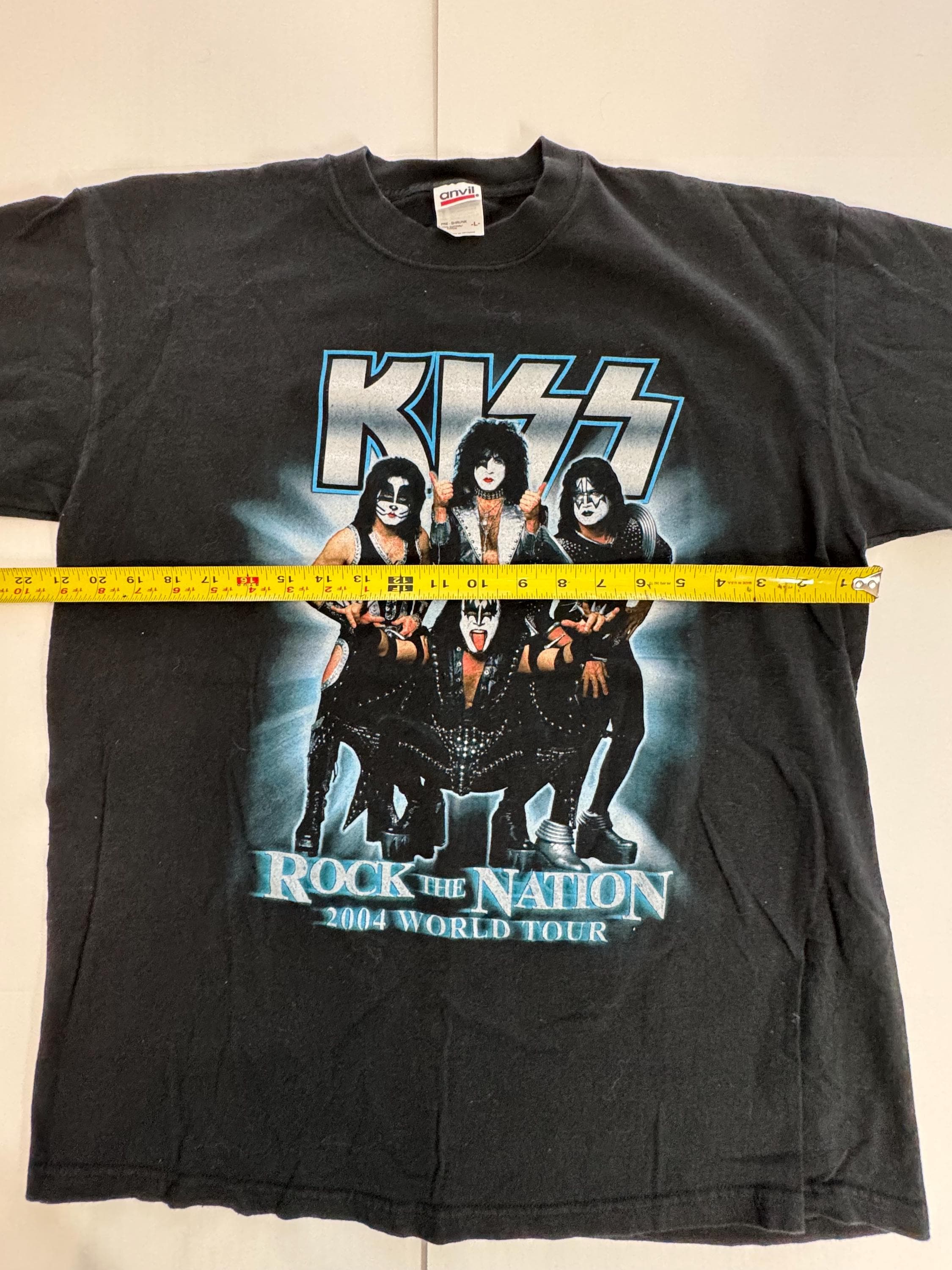 Vintage KISS Rock the Nation 2004 World Tour Concert T-shirt Black