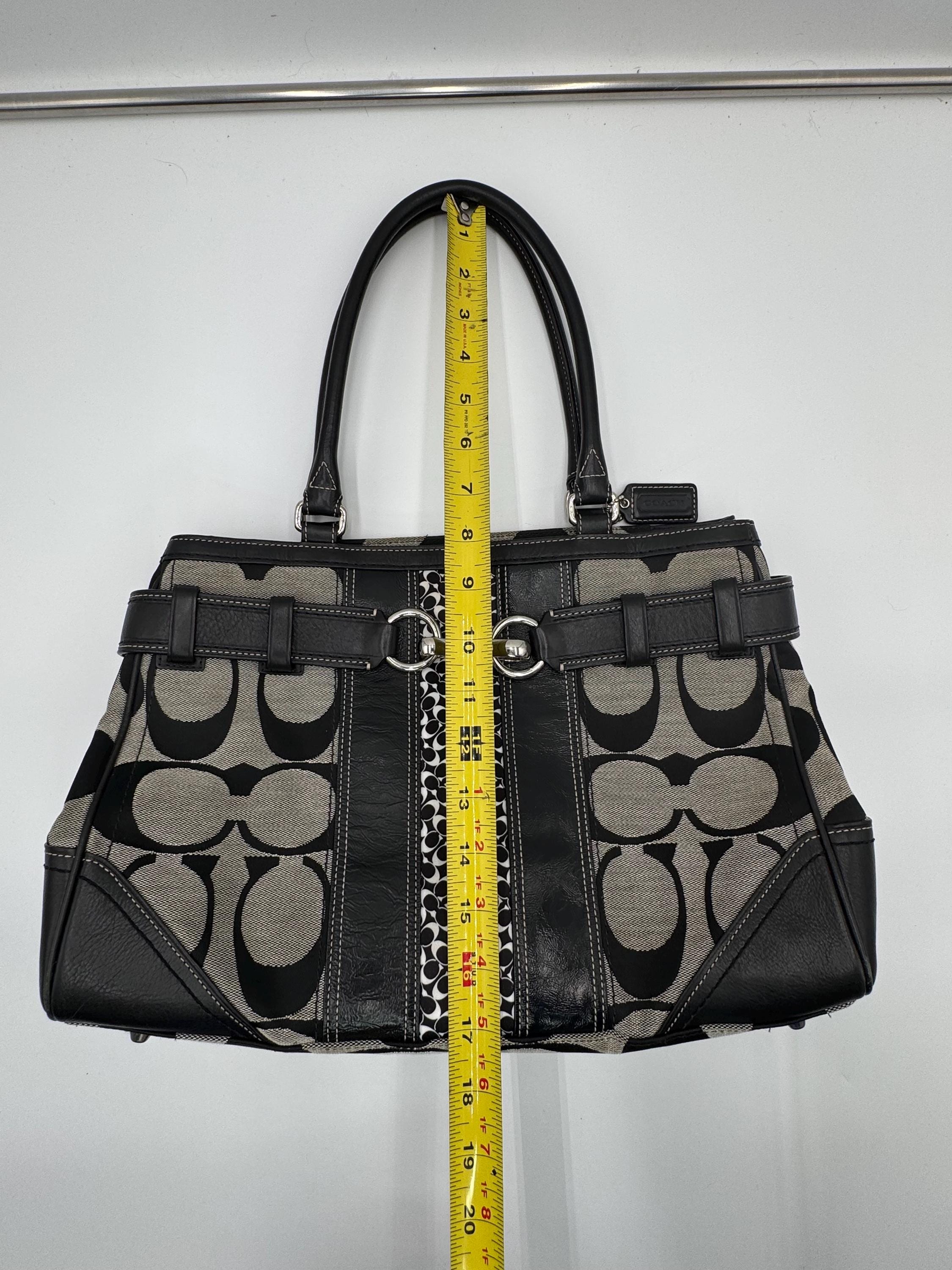 バッグ Coach Hampton Horsebit Signature y2k COACH Hamptons Signature Horsebit Tote F13072 Black Canvas Leather
