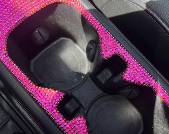 Bedazzle bling jeep wrangler front cup holder trim cover, 2018-2024 jeep wrangler JL JLU, jeep gladiator