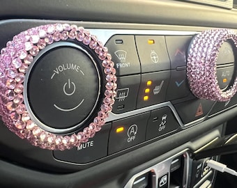 Bedazzled bling jewel Jeep Wrangler jl, jlu, & jk, jku center console knobs. Jeweled jeep wrangler accents