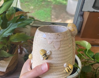 handmade ceramic bee mug