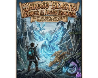 Palworld Inspired Fantasy Poster - "Echoes of the Frozen Frontier" RPG Wall Art | Epic Palworld Fan Art Wall Decor