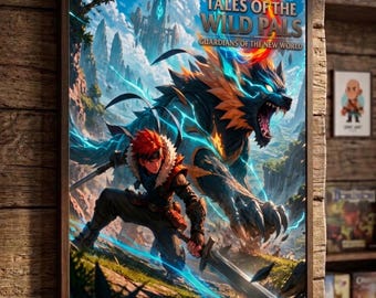 Palworld Inspired Fantasy Poster | Tales of the Wild Pals, Anime Art (Giclée Print)