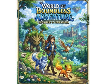World of Boundless Adventure : Palworld Inspired Anime Style Art Poster - Explorer & Fantasy Fan Art Print For Gamers