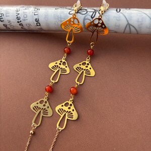 Corrente de óculos de cogumelo, corrente de óculos brilhante e bonita, presente, corrente de óculos de sol