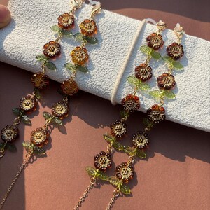 Catena per occhiali a forma di fiore retrò, catena per occhiali a forma di fiore, catena per occhiali da donna, catena per occhiali da sole