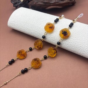 Chaîne de lunettes fleur rose, chaîne de lunettes minimaliste, chaîne de lunettes de soleil, accessoires de chaîne de lunettes à la mode pour femmes