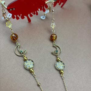 Chaîne de lunettes étoile lune, Chaîne de lunettes, Monture de lunettes d'astronomie, Chaîne de lunettes de soleil, Beaux accessoires pour lunettes