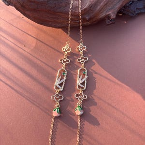 Foglie di bambù dorate 14 carati, catena per occhiali a forma di nuvola, catena per occhiali, catena antiscivolo per occhiali da sole, catena per occhiali da donna, accessori per occhiali