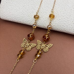 Chaîne de lunettes papillon, accessoires de lunettes, chaîne de lunettes, chaîne de lunettes de soleil, chaîne de lunettes de rêve