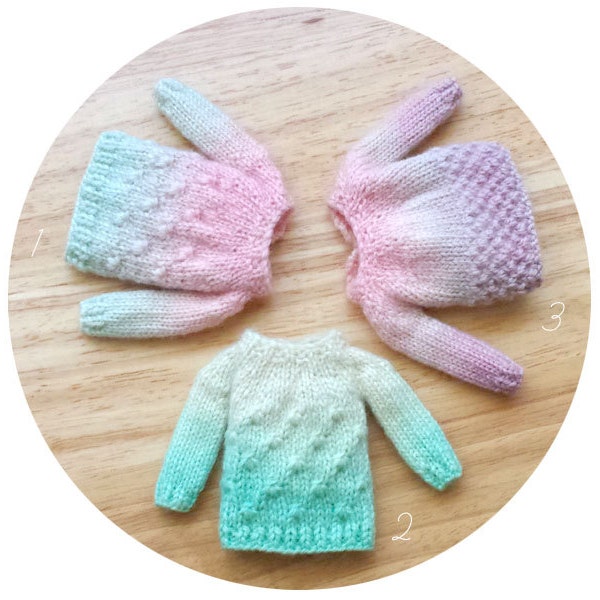 Blythe OOAK Hand Dye Pastel Sweaters