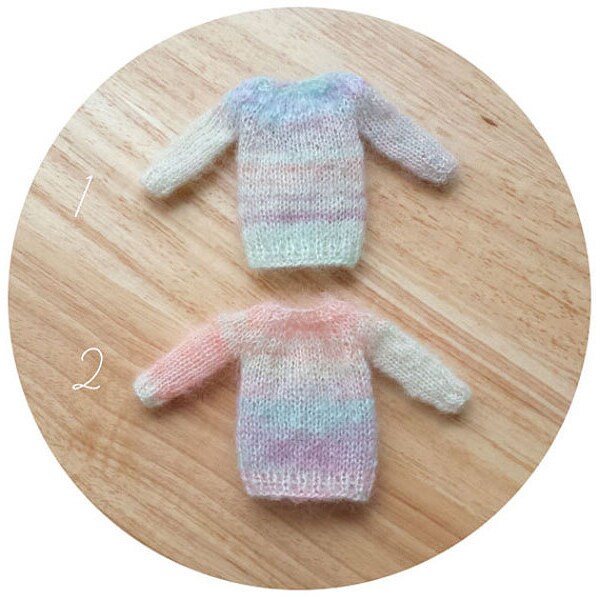 SALE --- OOAK Blythe Multi-color  Mohair Sweater